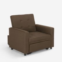 Poltrona Letto Singolo Con Braccioli Design Moderno Salvaspazio Brooke - Marrone