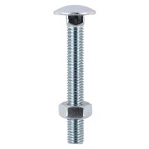 Timco - Carriage Bolts Din603 & Hex Full Nuts Din934 Silver - M8 X 20