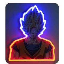 Murale Neon LED Goku 30 cm – Illuminazione per interni – Dragon Ball Z – Design iconico – Luce a LED
