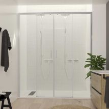 Cabine De Douche Coulissante F1 2 Fixes + 2 Portes - Sans Low Profile Decoracion Mampara: Verre Transparent - Mamparas: 180 Cm