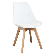 Pidema - Holz- Und Plastik -innenstuhl Mit Gepolstertem Sammelem Sitz - White - White