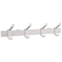 Perchero De Pared De Aluminio Alu.f1 Plata 4 Ganchos Para Sombreros/abrigos L.570mm