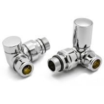 Crova Corner Radiator Valves Pair Chrome - Reina
