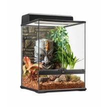 Terrario Tiki Exo Terra 45x60x45 cm – 18,6 Kg – Ideal para reptiles y anfibios – Cristal con fondo decorativo