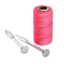 Ragni - R402-6lpnl Pair Solid Forge Line Pins 76m Hi Vis Nylon Braided Brick Line