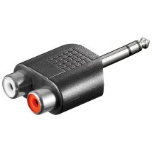 VIVANCO Klinkenstecker 6,35 mm stereo auf 2x Cinchkupplung – Adapter für Audioverbindung