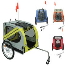 Hundeanhänger Für Fahrrad, Fahrrad-hundeanhänger Mit 250 Liter Volumen, Fahrradanhänger Hund, Hundeanhänger Gefedert Mit Reflektoren, Für Hunde Bis 