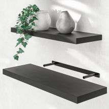 Casaria - Floating Shelves Including Bracket Wall Shelving Living Room Kitchen Bedroom Office 38mm Thick Hidden Wall Fixing 15kg Capacity Mdf 70cm 