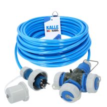 Kalle Verlängerungskabel Schuko 2,5mm² 3-fach Kupplung Aquasafe Ip67 Extreme Blau 15 Meter