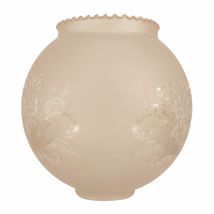 Ltde - Tulipa De Cristal Bola Con Dos Bocas Ambar Mate 14cm Con Apertura De 4,5cm