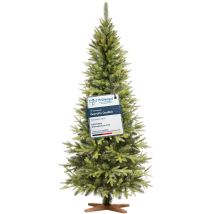 Sapin De Noël Artificiel 180 Cm Nordmann Étroit Vert – Arbre Slim Avec Branches Pe – Support En Bois Massif – Fabrication Artisanale – Fairytrees
