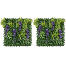 Artificial Wisteria Living Wall Panels - Purple 2 Pack