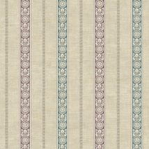 Wallquest - Caspia Mirabell Stripe Teal Wallpaper Floral Design Acrylic Coated