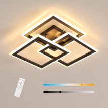 Goeco Black Sand Acrylic 3-spot Ceiling Light, 40w, Dimmable By Remote, 47x47x8.5cm, Ra80, 220v, For Living Room & Bedroom