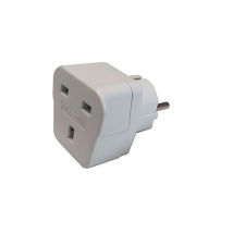 Adaptador de Reino Unido a Europeo 13A 250V Blanco Retráctil – Ideal para Viajeros – Compacto y Fácil de Transportar