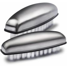 Dhklfa - 2x Hand Wash Brush Stainless Steel Nail Brush Remove Odor Diy Hand Washing Bathroom Kitchen Cleaning
