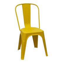Chaise Mod. Urban Industrial En Polypropylène Mustard Pizzeria Bar Restaurant