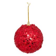 Feeric Lights Weihnachtskugel 100mm – Rot – 10cm Durchmesser – Metallfinish