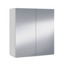 Ondee - Ondée, Mobile Da Bagno A Due Porte Con Specchio E Mensole, Finitura Bianco Lucido, Dimensioni: 60 Cm (l) X 65 Cm (h) X 21 Cm
