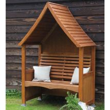 Afk - Goodwood Arbour Wooden Garden Seat Chair Outdoor Beech Stain Fsc