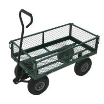 Oypla - Heavy Duty Metal Gardening Trolley - Green Trailer Cart