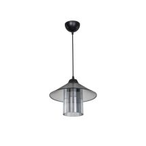Lampada A Sospensione Stile Vintage Diffusore E Paralume Fumè Inka Asz1463