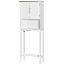 Meuble Inodoro Armario Alto Lavadora Balda Intérieur Ajustable 64x22x165 Cm Blanc