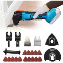 Set Di Accessori Multiutensile, Utensile Oscillante A 6 Velocità, Multiutensile Oscillante Con Batteria 2x3,0 Mha E Caricabatterie Per Lucidatura E 