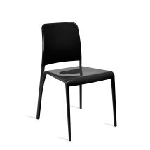 Lot De 4 Chaises Xena Noir Uni En Polycarbonate – Monobloc Élégante Et Résistante Mobilier Intérieur