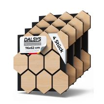 Dalsys Akustikpaneel Hexagon - 76x62cm 4 Stück Eiche Hell