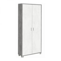 Mueble 2 Puertas 83l X 29p X H190 – Acabado Cemento Y Blanco Opaco – Sarmog