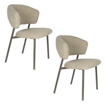 Chaise Design, Lot De 2 Chaises En Tissu Rembourrée - Jasmine Gris En Fabric, Boite A Design