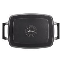 Plancha asar negra 48 x 29 cm – Aluminio fundido – Antiadherente Greblon C2 – Apta para inducción y horno