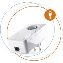 Devolo Magic 1 LAN Erweiterung – Powerline bis 1200 MBit/s – Integrierte Frontsteckdose – Gigabit Ethernet – LED-Anzeige