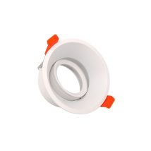 Anello Rotondo Inclinabile Bianco, Taglio 85 Mm E Portalampada Gu10