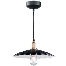 Hängelampe Klassisch Design Hängeleuchte Retro Wohnzimmerlampe Hängend Mit Rundem Schirm, Metall Schwarz Weiß, 1x E27, Dxh 35x7 Cm