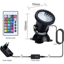 Proiettore Per Acquario Rgb, Luce Subacquea Per Pesci, Lampada Led Impermeabile Ip68, Angolo Regolabile, Con Telecomando Per Laghetti Da Giardino E 