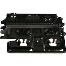 Kreuzmontageplatte J95 – Schrauben – schwarz – Stahl – Höhe 18,5 mm – Distanz 0 mm