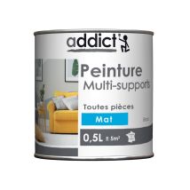 ADDICT – Vernice acrilica multisubstrato 0,5 litri – Cenere opaca – Interno – 10 m²/L