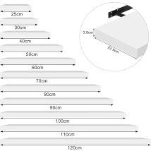 High Gloss Floating Shelf Shelves Display Unit Wall Mounted Bookcases 1 X White 40 Cm - Woltu