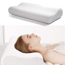 Almohada Ergonómica De Espuma Con Memoria Cojín Cervical Con Funda Lavable Hipoalergénica 63x43cm - Freosen