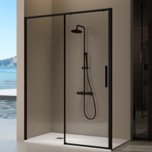 Frontal De Ducha + Puerta Corredera 148-150.6 Cm Delta Negro