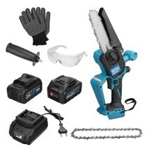 6 Zoll Akku-kettensäge Bürstenlos 21v Mit 2x 3,0ah Akku, Led-licht, Automatische Kettenspannung, Öltank, Leicht & Tragbar Für Holzschnitt