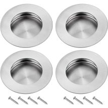 Recessed Handles For Sliding Doors – 304 Stainless Steel, Invisible Design, Set Of 4 With Screws Included