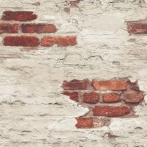 Galerie - Realistic Worn Red Beige Brick Wallpaper Modern Paste The Wall