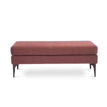 Bank/Bettende MAX aus altrosa Samt – L-förmige Beine aus schwarzem Metall – Elegantes Design für Wohn- und Schlafzimmer