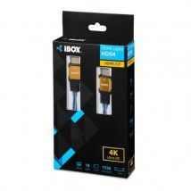 I-Box HDMI-Kabel 1,5 m – 4096 x 2160 – 18 MB/s – Männlich – Plug and Play – Blau, Schwarz, Gold
