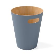 Pattumiera In Legno Bicolore Per Ufficio, Bagno, Soggiorno E Altro, Blue Ardesia, 7.5 L - Umbra