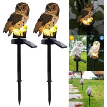 Solaire Lampe De Pelouse, Lampe De Décoration De Jardin Lumière Solaire Extérieure Imperméable Chemin Pelouse Cour Lampes De Jardin Owl Design (gris 