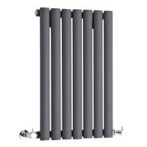 Greenedhouse - Double Oval Panel Radiators 600mm High 413mm Wide – Anthracite
